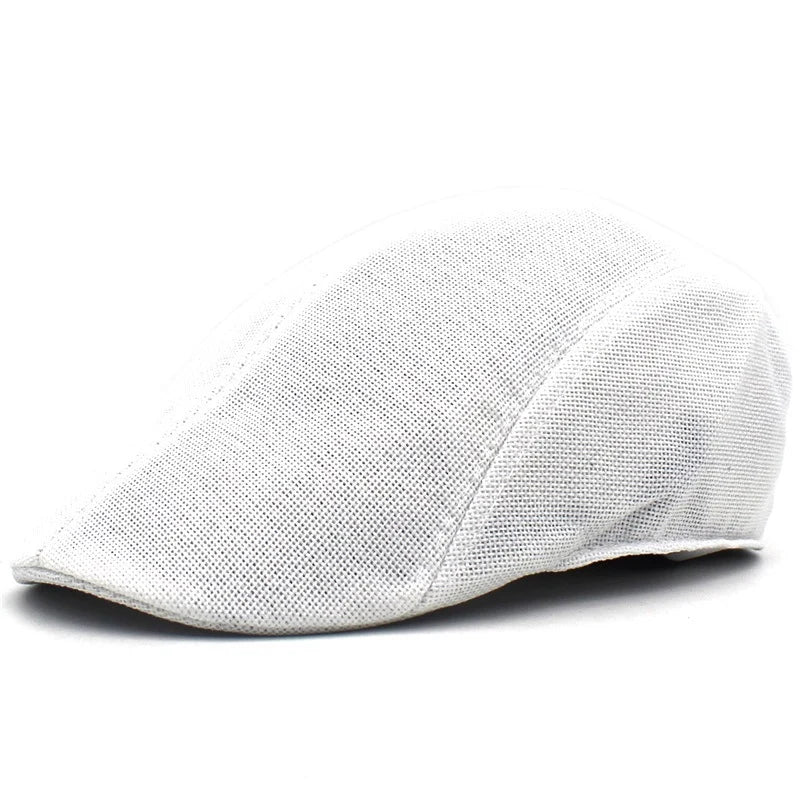 Solid Color Breathable Unisex Short Brim Beret Spring Summer