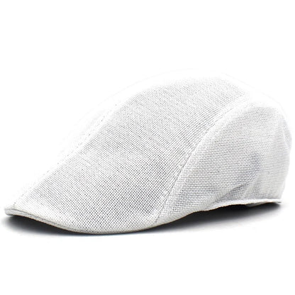 Solid Color Breathable Unisex Short Brim Beret Spring Summer