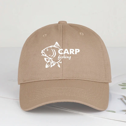 Carp Fishing Print Baseball Cap Adjustable Curved Brim Dad Hat For Men Outdoor Fishing Casual Activities
