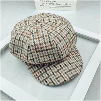 British Style Ladies Octagonal Hat Spring And Autumn