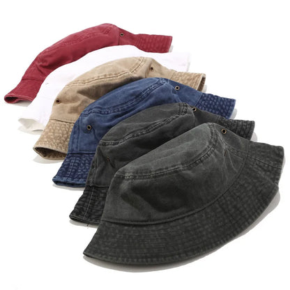 New Fisherman Hat Vintage Denim Bucket Hats Outdoor Men Women