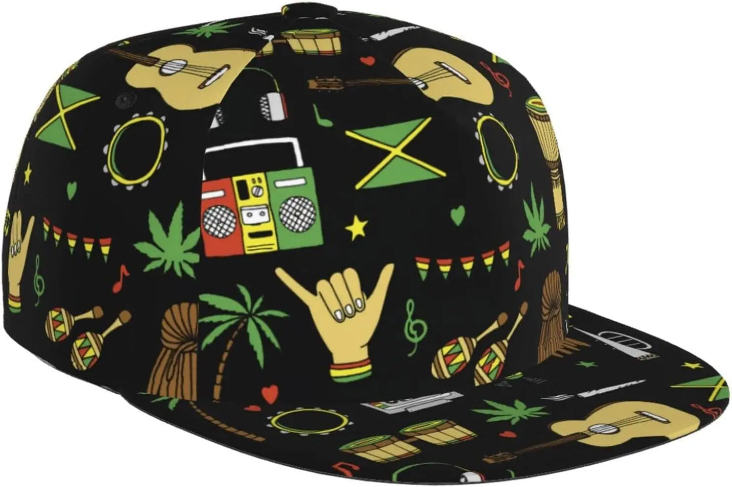 Jamaican Flag Baseball Cap Adjustable Fashion Casual Flat
