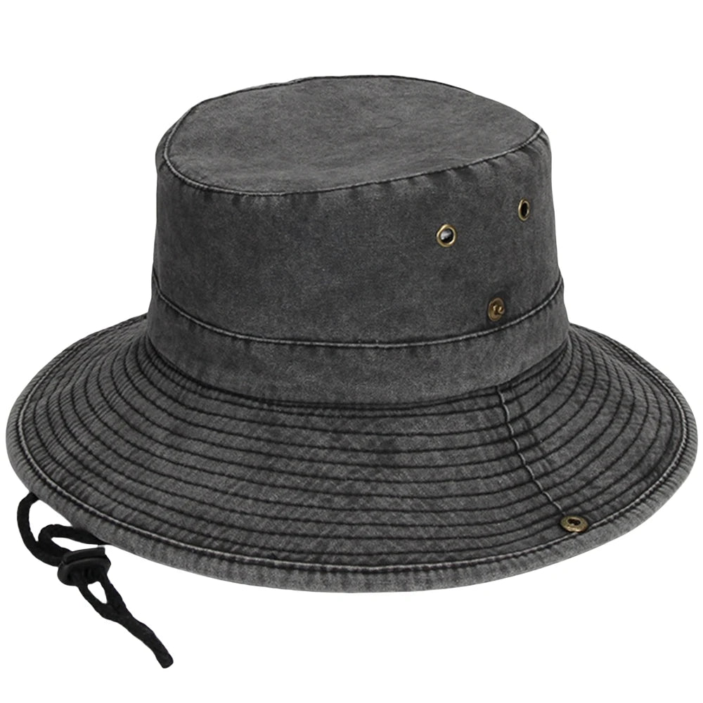 Dad Summer Outdoor Fishing Sun Cap Women Beach Wide Bucket Hat Male Camping