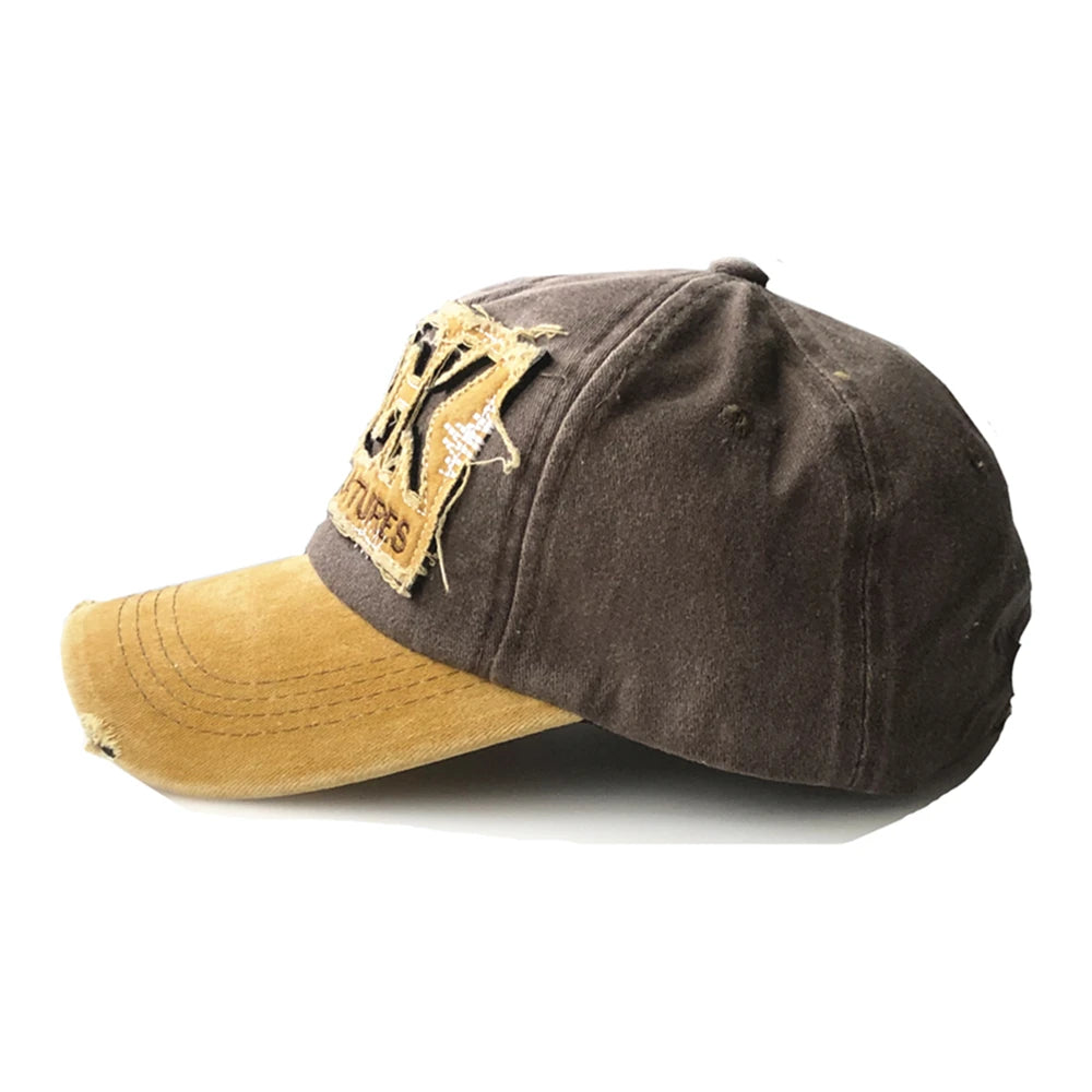 New Men And Women Frayed Old Baseball Cap Washed Cotton Peaked Rock Letter
