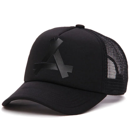 Street Versatile Letter A Mesh Breathable Baseball Cap for Wen and Women