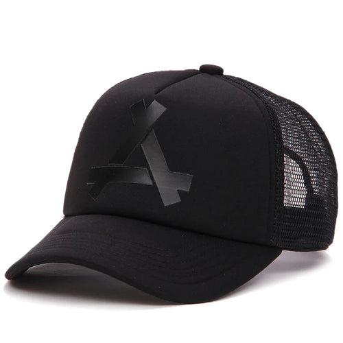 Street Versatile Letter A Mesh Breathable Baseball Cap for Wen and Women