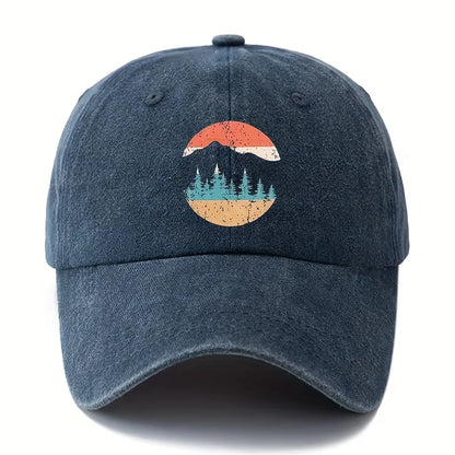 Mountain Sunset Printed Baseball Hat for Men and Women Suitable for Camping, Hiking, Leisure