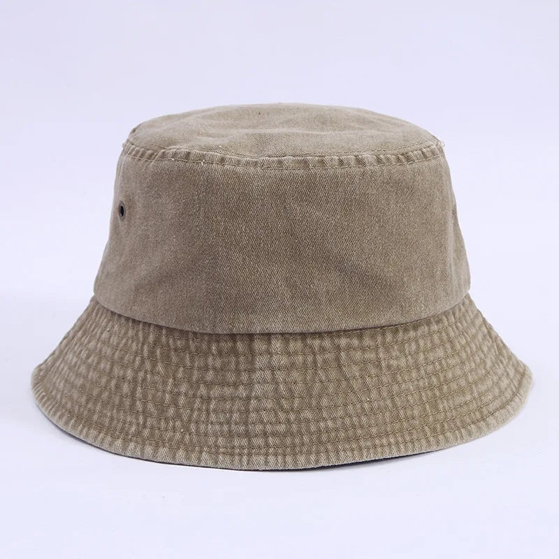 Retro Washed Denim Fisherman Hat Versatile Sunshade Basin Hat Plain Face Small Hat