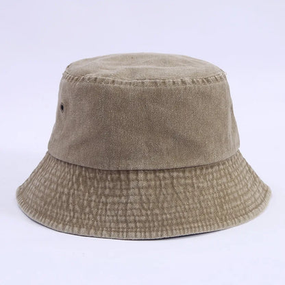 Retro Washed Denim Fisherman Hat Versatile Sunshade Basin Hat Plain Face Small Hat