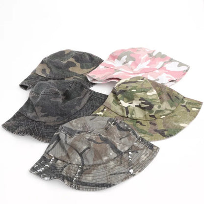 New Washed Cotton Camouflage Bucket Hat For Men And Women Outdoor