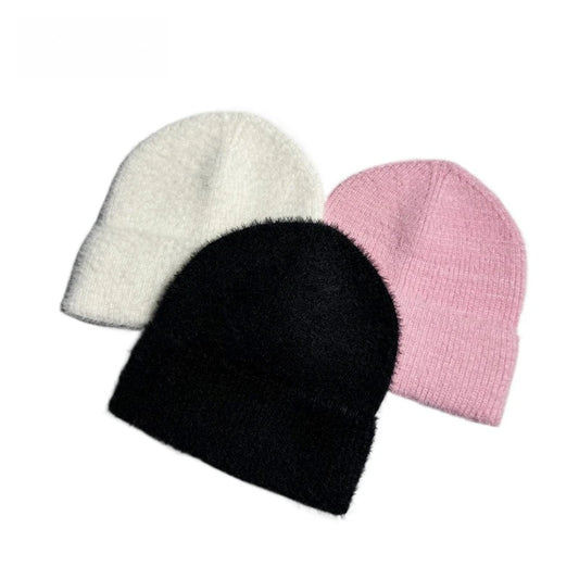 New Soft Faux Fur Winter Beanies Hat For Women