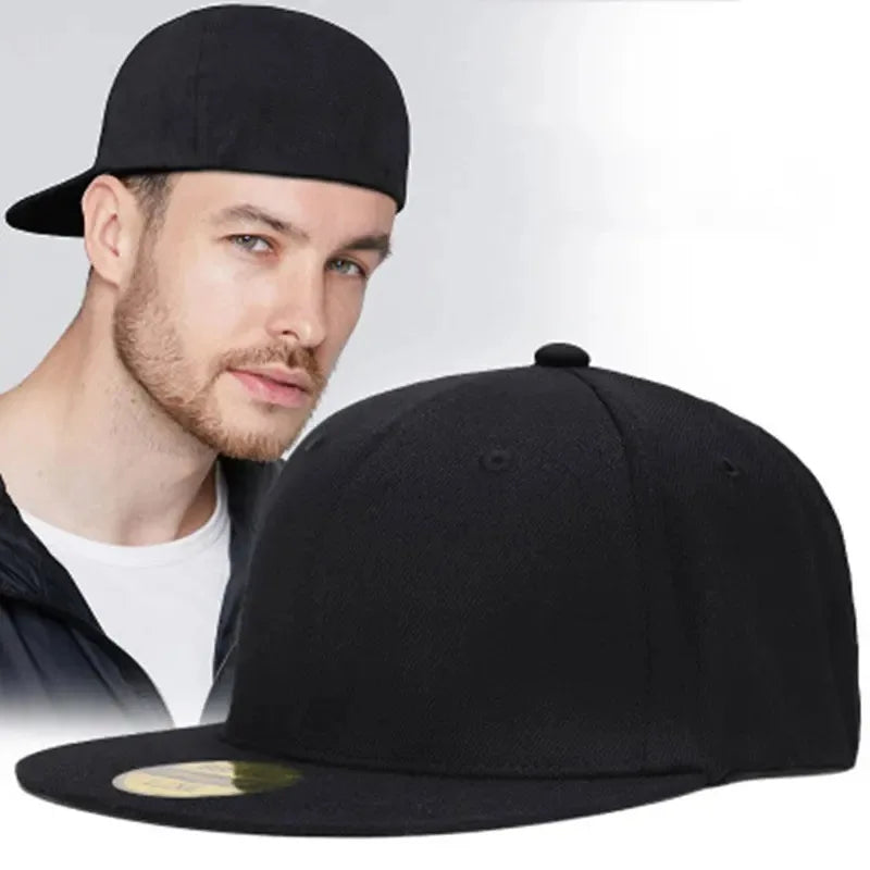 Not Adjustable Back Closed Snapback Caps Men Quality Hip Hop Fitted Hats Adult Solid Color Baseball Hats