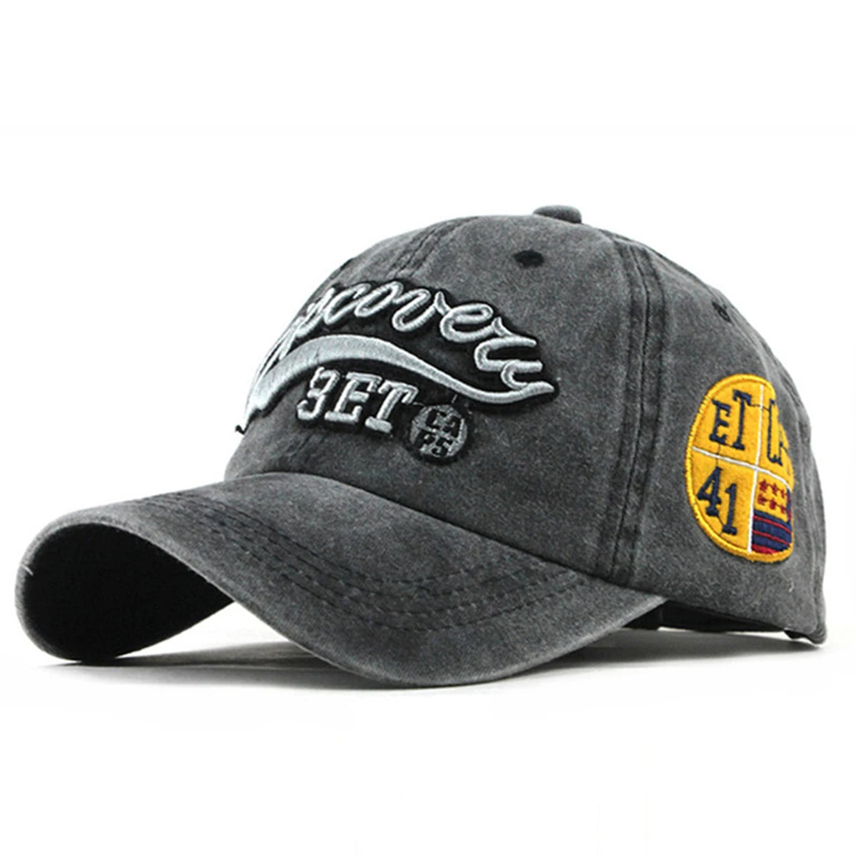 Unisex 3ET Letter Embroidery Wash Baseball Caps Spring and Autumn
