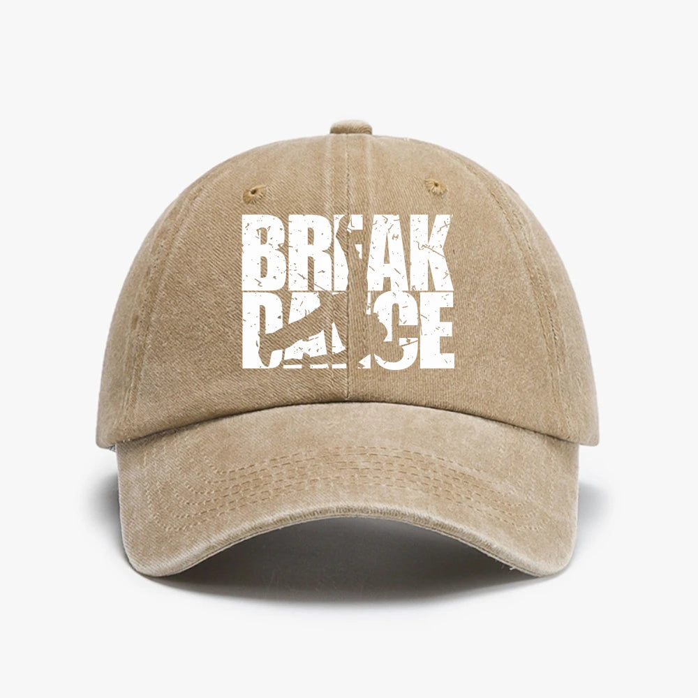 Retro Breakdance Graphic Streetwear Man Washed Baseball Cap