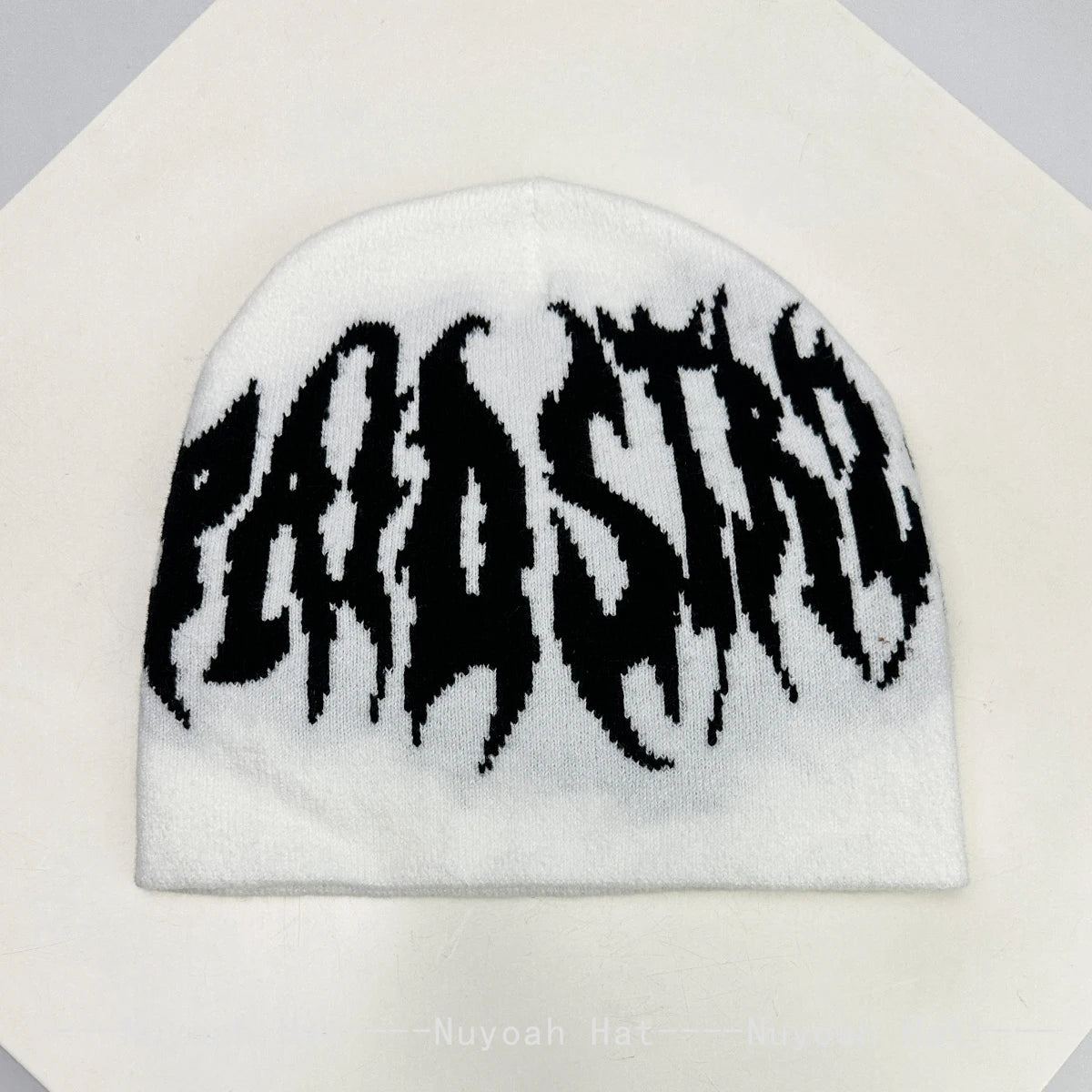 New Men Women Street Jacquard Flame Letters Knitted Hats