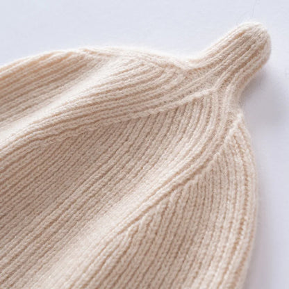 Korean Fashion Cashmere Hats Girls Boys Solid Color Outdoor Warm Caps Kids