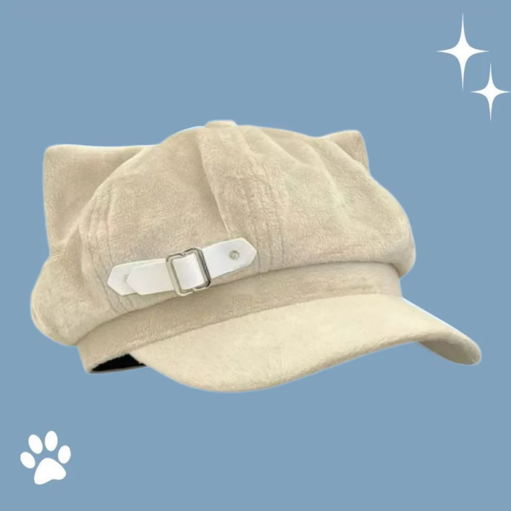 2026 Cute Cat Ears Women's Beret Anime Cat
