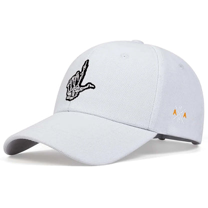 Unisex Skeleton Fingers Embroidery Baseball Caps Spring Autumn