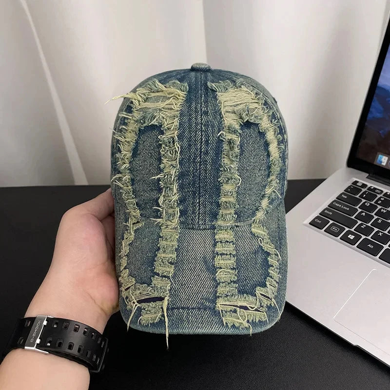 Vintage Washed Distressed Baseball Cap Wide-Brimmed Caps Hat