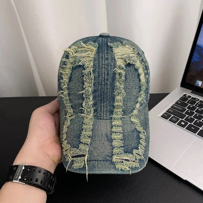 Vintage Washed Distressed Baseball Cap Wide-Brimmed Caps Hat