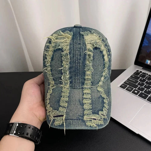 Vintage Washed Distressed Baseball Cap Wide-Brimmed Caps Hat
