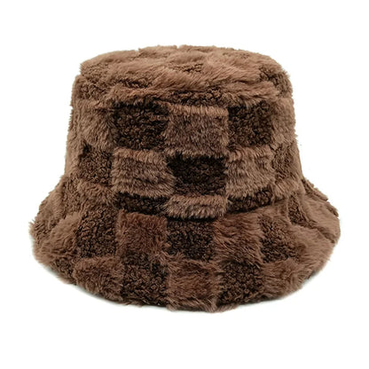 Chessboard Bucket Hat Autumn And Winter