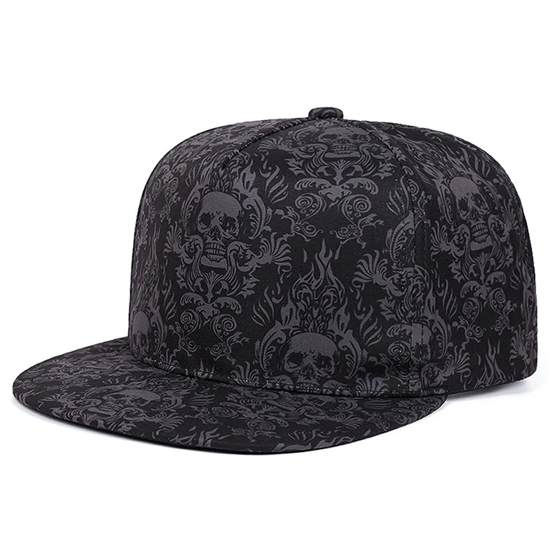 Baseball Hat Full Skull Print Street Hip Hop Hat Outdoor Daily Decoration Hat