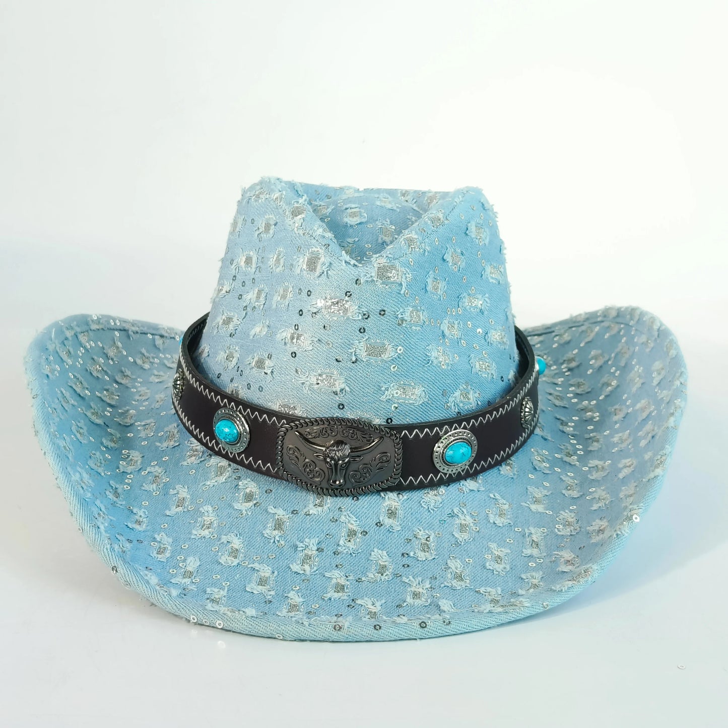 Vintage Tassel Denim Cowboy Hat For Men Women