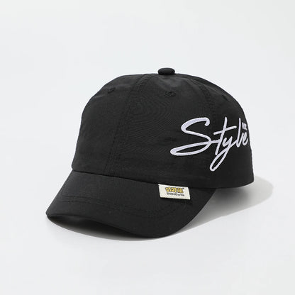 Children's Summer Lightweight Side Written Embroidery Style Quick Drying Baseball Cap Suitable For Outdoor