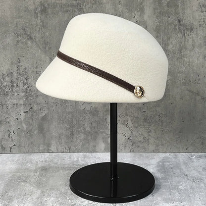 Autumn/Winter 100% Wool Hat For Women Soft Felt Hat - British Retro French