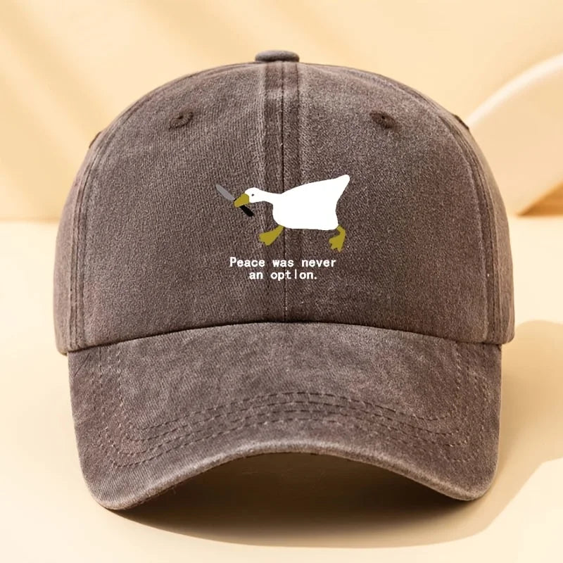 A Running Goose Fashionable Printed Baseball Cap Versatile Outdoor
