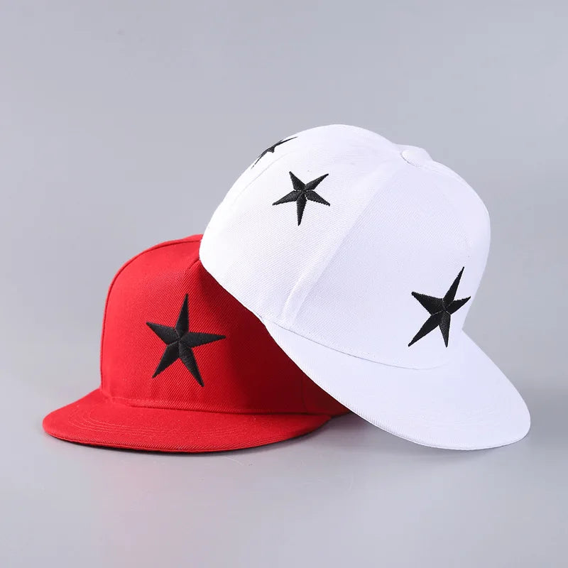 Men's Five-pointed Star Embroidery Tide All-match Flat Brim Baseball Cap