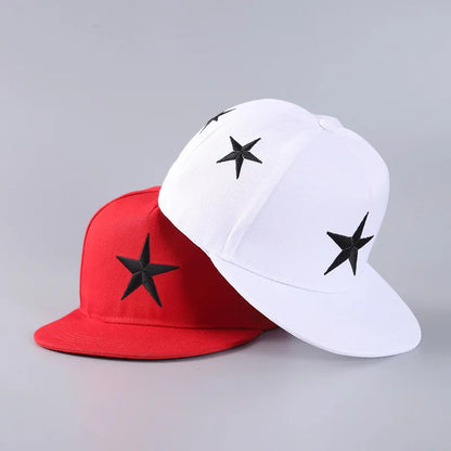 Men's Five-pointed Star Embroidery Tide All-match Flat Brim Baseball Cap