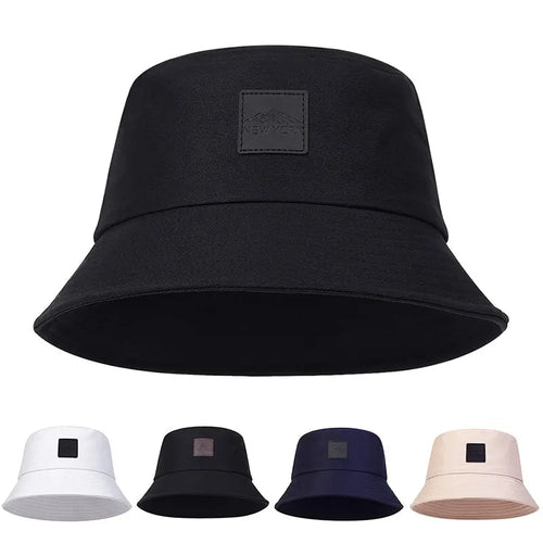 Unisex New York Leather Label Personality Bucket Hats Fishermen Caps