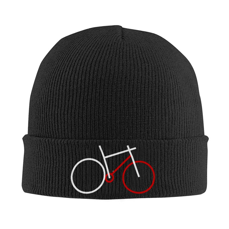 Bicycle Graphic Beanie Warm Knit Skull Cap
