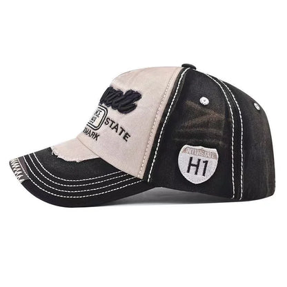 Unisex Washed Cotton Cap 1959 Letter Embroidery Vintage Baseball Cap Men Women