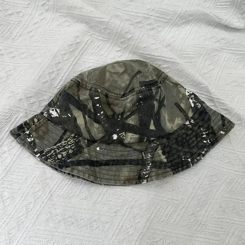 Washed Cotton Camouflage Bucket Hat