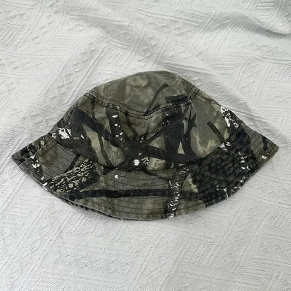 Washed Cotton Camouflage Bucket Hat