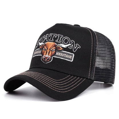 Fashionable Creative Baseball Hat Station Bullhead Embroidery Street Hip Hop Hat