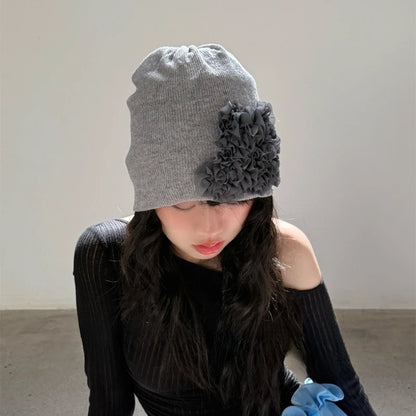 Japanese Korean Style Floral Slouchy Hat, Sun Protection Face-Framing Summer Cap