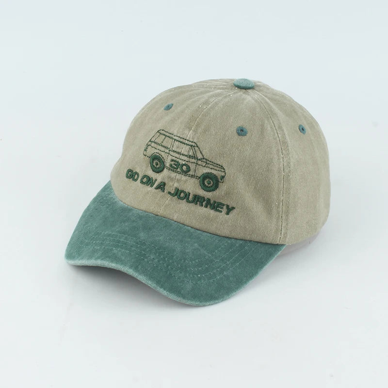 Summer Vintage Baseball Cap Kids Washed Cotton Denim