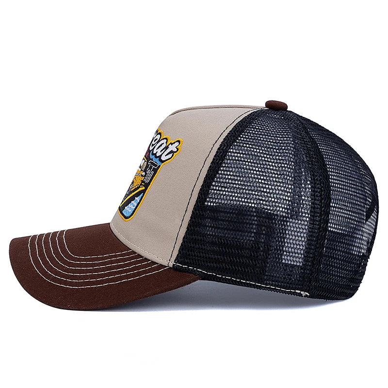 Unisex Baseball Cap Classic Vintage Car Pattern Mesh Cap Men And Women
