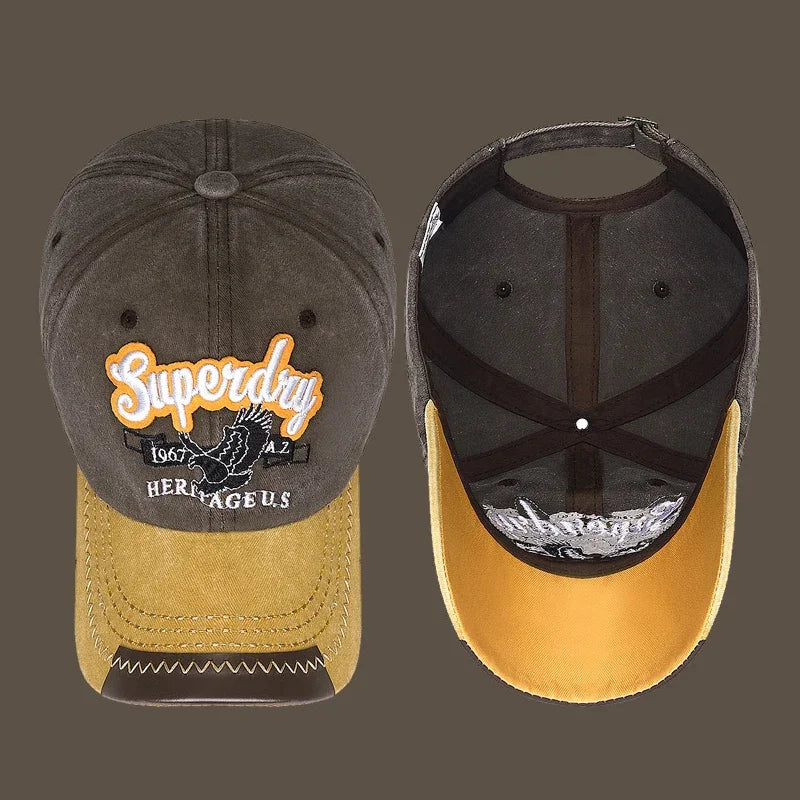 New Unisex Washed Cotton Embroidered Eagle Baseball Cap