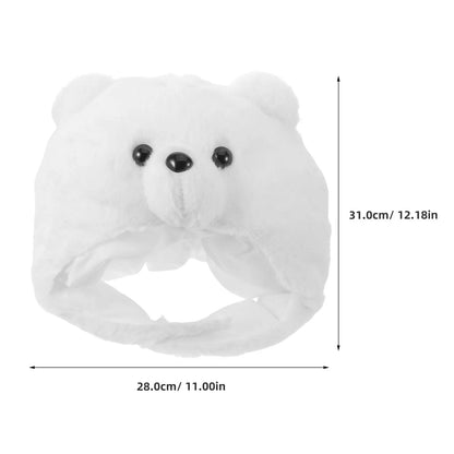 Polar Bear Hat Soft Lightweight Animal Headwear Funny Party Masquerade Cap