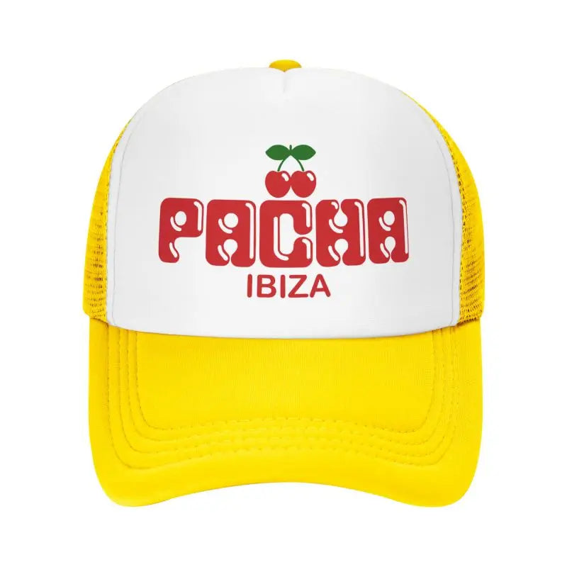 Preppy Cherry Pacha Ibiza Baseball Caps Unisex Breathable Mesh Cap Adults Summer