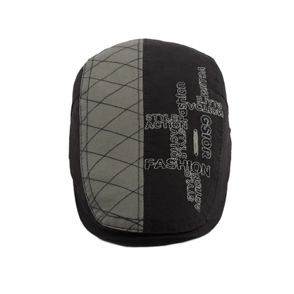 Letter Label Men Berets Fashion Embroidery Vintage Newsboy Cap