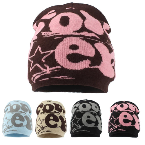 New Winter Beanie Hat Women Men Fashion Hip-Hop Cap Letter Paragraph Knitted Beanies