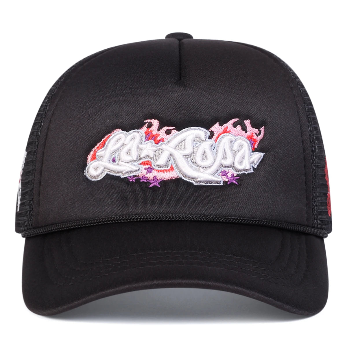 Unisex LaRona Flame Embroidery Baseball Net Caps Spring and Summer