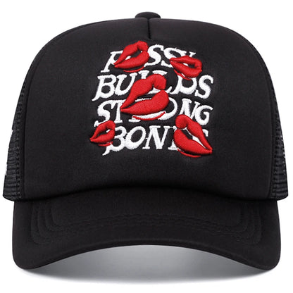 Cotton Mesh Hat Lipprint Men's Hip Hop Hat Women's Outdoor Leisure Sports