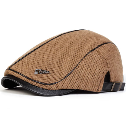Men Letter Label Knitting Newsboy Caps British Painters Hats